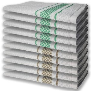 10 Panos de Prato Atoalhado Felpudo Premium 5 Verde 5 Marrom