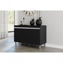 Ver imagem 1 de Balcão de Cozinha Manu 3 Portas 1 Prateleira MDP 120cm Preto