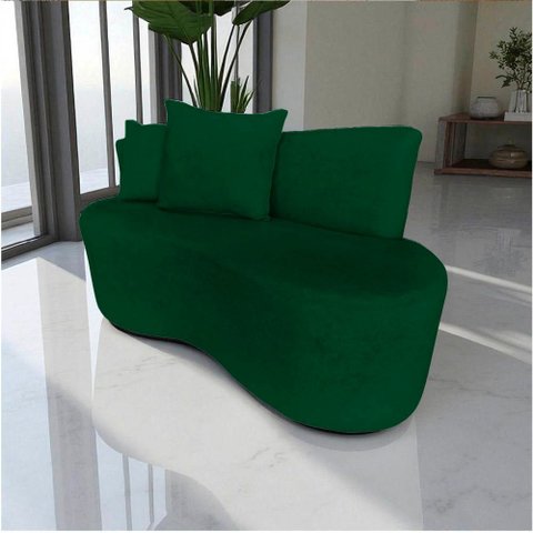 Namoradeira Sofá 2 Lugares Yara Orgânica Bouclé Verde