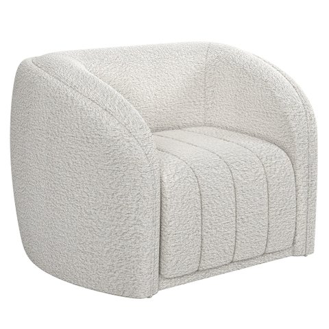 Poltrona Decorativa para Sala Lazio M03 Bouclê Branco - Lyam Decor