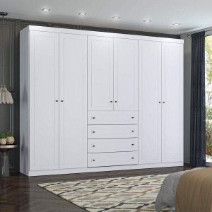 Guarda-Roupa Casal 6 Portas 4 Gavetas Americano Henn