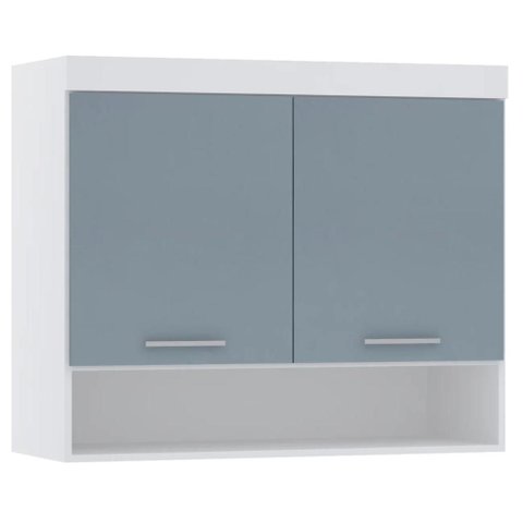 Armário Aéreo Ponte Modulado 97cm Taiga Branco/grey L01 - Mpozenato