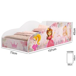 Cama Princesa Infantil Quarto de Menina Rosa - 2