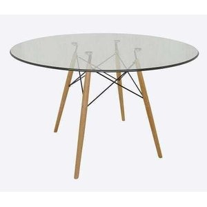 Tampo redondo de vidro temperado incolor para mesa 1m 6mm