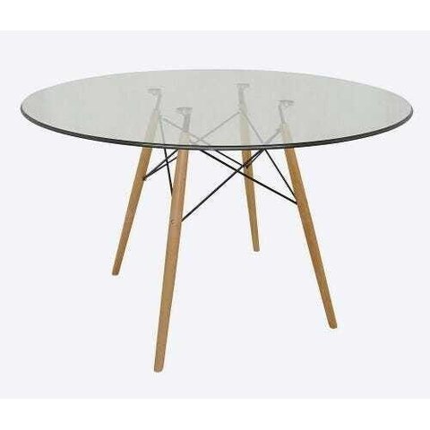 Tampo redondo de vidro temperado incolor para mesa 1m 6mm