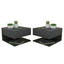 Ver imagem 1 de Kit 2 Mesa de Cabeceira Preto Com Gaveta e Prateleira