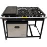 Fogão Industrial 4 Bocas com Forno Tampa Inox 55L e Chapa - Cristalaço - 1
