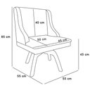 Ver imagem 7 de Kit 6 Cadeiras Estofadas Base Giratória De Madeira Lia Sintético Premium Preto - Ibiza