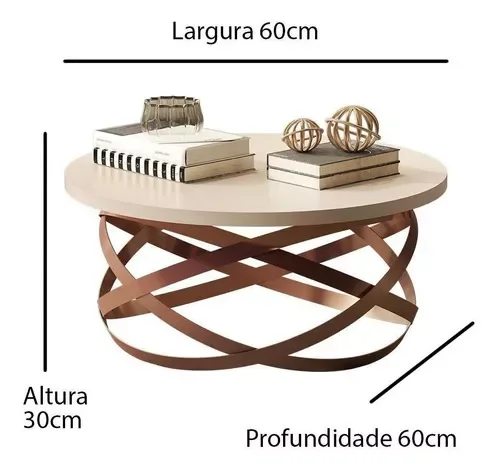 Mesa de Centro Jb 8045 Império Móveis:pérola Bronze - 4