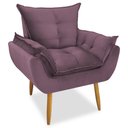 Ver imagem 2 de Kit 2 Poltronas Decorativa Opala Pés Palito Veludo Lilás Chamby Móveis