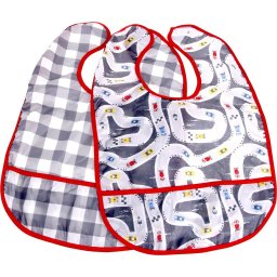 Kit 2 Babador Impermeável com Bolso Cata Migalha Vermelho - 1