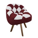 Ver imagem 2 de Poltrona Paloma Escritório Sala Giratória Madeira Suede Vinho e Suede Branco - Dominic Decor