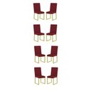 Ver imagem 4 de Kit 8 Cadeiras para Mesa de Jantar Base Industrial Dourado Balaqui Cor:marsala