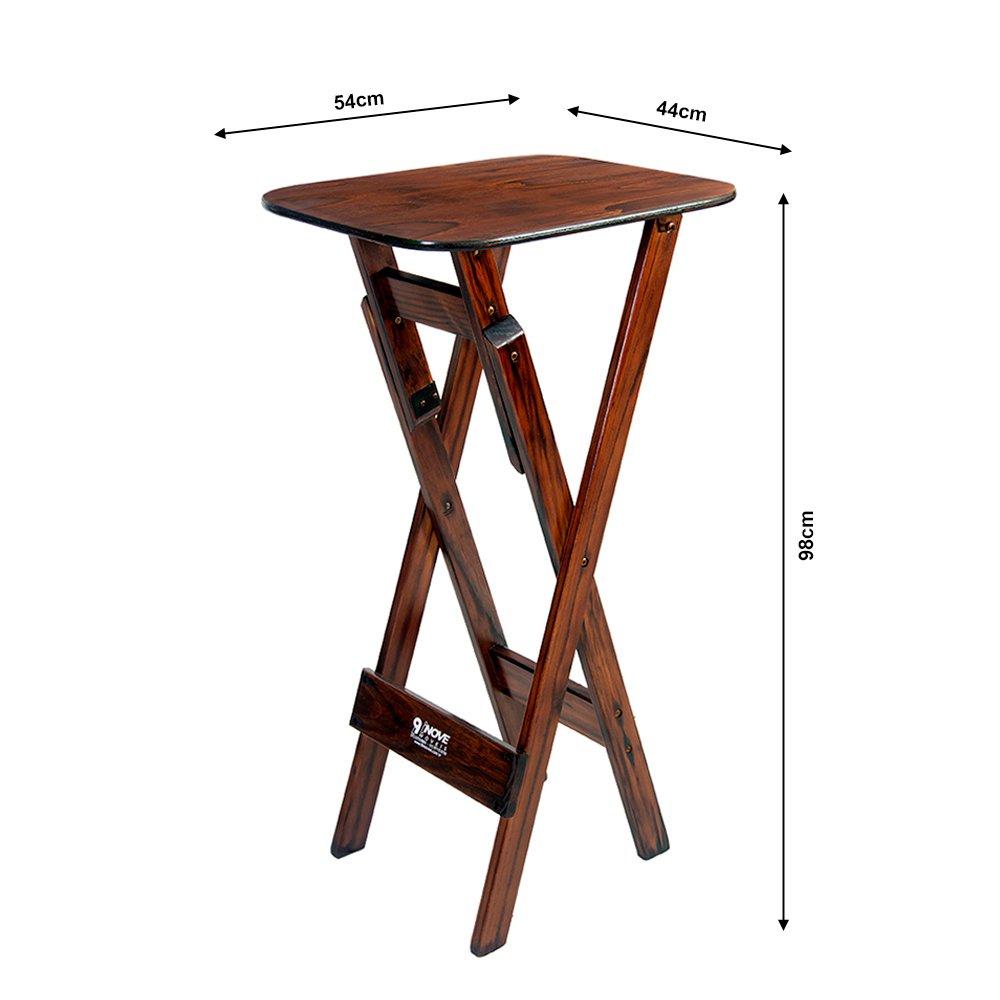 Mesa Bistrô Bar 45x54cm Dobrável em Madeira Maciça para Bar e Restaurante - Imbuia - 5