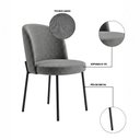 Ver imagem 4 de Cadeira Decorativa Sala de Jantar Elegance Base Preta Linho Chumbo - Montanaris Decor