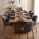 Ver imagem 5 de Cadeira Decorativa Sala de Jantar Elegance Base Preta Linho Chumbo - Montanaris Decor
