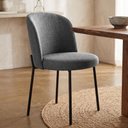 Ver imagem 3 de Cadeira Decorativa Sala de Jantar Elegance Base Preta Linho Chumbo - Montanaris Decor