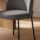 Ver imagem 6 de Cadeira Decorativa Sala de Jantar Elegance Base Preta Linho Chumbo - Montanaris Decor