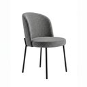 Ver imagem 1 de Cadeira Decorativa Sala de Jantar Elegance Base Preta Linho Chumbo - Montanaris Decor