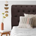 Ver imagem 2 de Kit Cabeceira + Calçadeira Baú Capitonê Livia 90cm Solteiro para Cama Box Suede Marrom - Gat Magazin