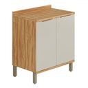 Ver imagem 1 de Balcão de Cozinha 80 Cm Sauvignon 2 Portas 100% Mdf Amêndoa/off White - Rio Doce