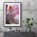 Ver imagem 2 de Quadro Aquarela Buda com Flores - 60x48cm:madeira Branca