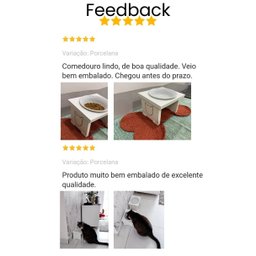 Comedouro Elevado Pet Gato Mdf Simple - Porcelana - 6 Comedouro Elevado Pet Gato Mdf Simple - Porcelana - 6