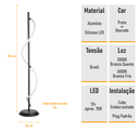 Ver imagem 4 de Abajur Coluna Moderno Rope 30w - Silicon Led 3000k - Preto
