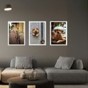 Ver imagem 1 de Kit 3 Quadros Decorativos Cachorro Caramelo 24x18cm - com Vidro:moldura Preta