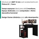 Ver imagem 2 de Mesa Gamer Retangular Essence Play Moderno MDP 108cm Preto Milani Movelaria