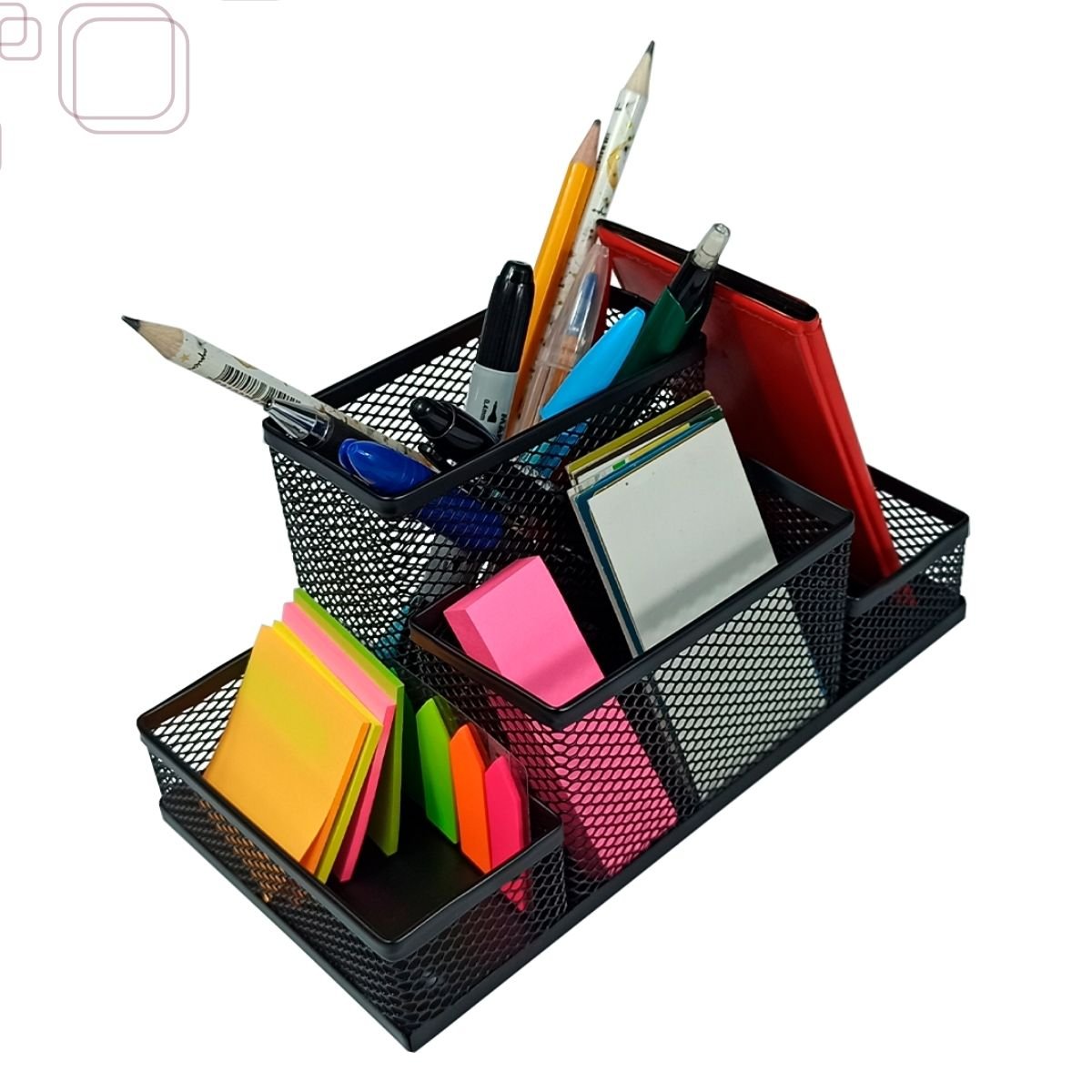 Kit Organizador para Escritório com 4 Partes Preto