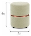 Ver imagem 2 de Puff com Cinta no Meio Rose Gold, Cor Erva Doce Boucle - Let Móveis