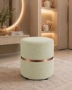 Ver imagem 1 de Puff com Cinta no Meio Rose Gold, Cor Erva Doce Boucle - Let Móveis