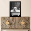 Ver imagem 1 de Quadro Banheiro Porquinho no Banho 33x24cm:moldura Preta