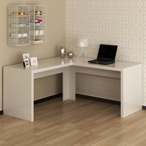 Mesa para Escritório em L 1,57x1,57m Me4116 Tecno Mobili - Branco