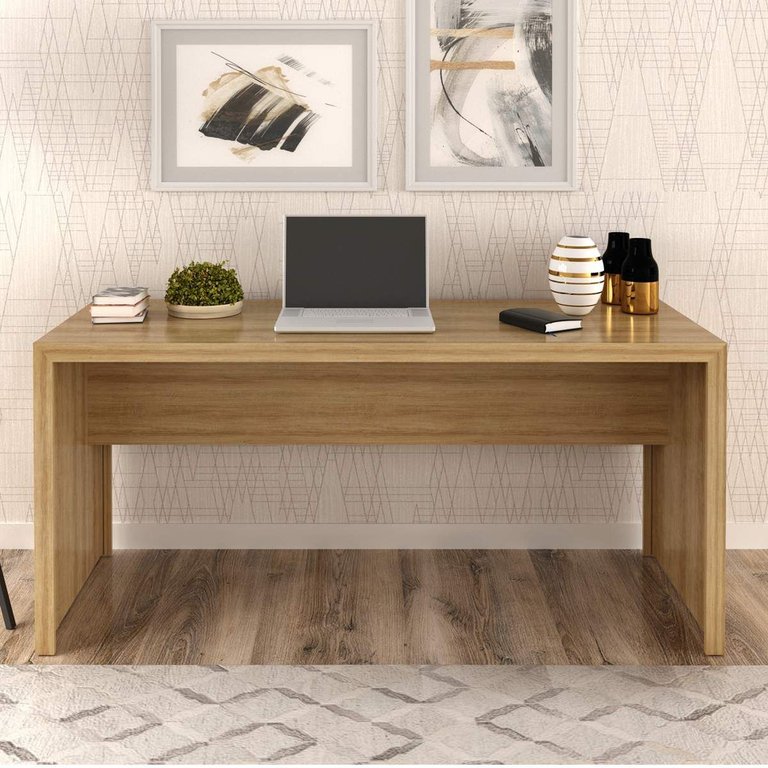 Mesa para Escritório 1,63m Me4109 Tecno Mobili - Amêndoa
