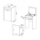 Ver imagem 6 de Penteadeira Compacta com Gaveta Espelho e Puff Pe2007 Tecno Mobili - Branco/tecido 408