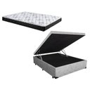 Ver imagem 1 de Cama Box Baú Casal Green Cinza Suede + Colchão Espuma D28 138x188x10