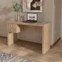 Ver imagem 1 de Mesa para Escritório Engrossurada 117cm com 2 Gavetas Amêndoa ME4123 - Tecno Mobili