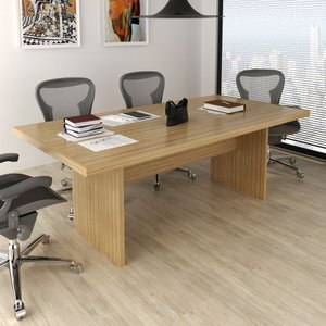 Mesa para Escritório de Reunião 2,00x1,00m Cor Amêndoa Me4119 Tecno Mobili