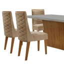 Ver mais imagens de Mesa Sala de Jantar Aida 180cm e 6 Cadeiras Safira Moderna Veludo Capuccino Off White Imbuia