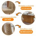 Ver imagem 6 de Mesa Sala de Jantar Aida 180cm e 6 Cadeiras Safira Moderna Veludo Capuccino Off White Imbuia