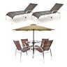 Kit de Mesa e Cadeira com Espreguiçadeiras e Ombrelone Original Móveis - 1