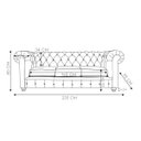 Ver imagem 3 de Sofá 3 Lugares Sala de Estar 2,35M Chesterfield Pés Madeira Couro Marrom - Gran Belo