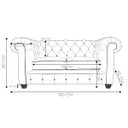 Ver imagem 3 de Sofá 2 Lugares Sala de Estar Chesterfield com Pés Madeira Couro Preto - Gran Belo
