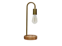 Ver imagem 2 de Luminária de Mesa Taschibra Flam Metal/Madeira E27 Bivolt Ouro