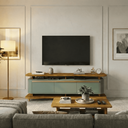 Ver imagem 1 de Rack Guarapari 180cm Design Orgânico para Sala Tv Moderno:pistache/naturalle