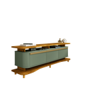 Ver imagem 5 de Rack Guarapari 180cm Design Orgânico para Sala Tv Moderno:pistache/naturalle