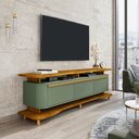 Ver imagem 3 de Rack Guarapari 180cm Design Orgânico para Sala Tv Moderno:pistache/naturalle
