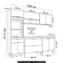 Ver imagem 4 de Armário de Cozinha com Tampo CP05 240cm Pérola Branco Z34 - Mpozenato